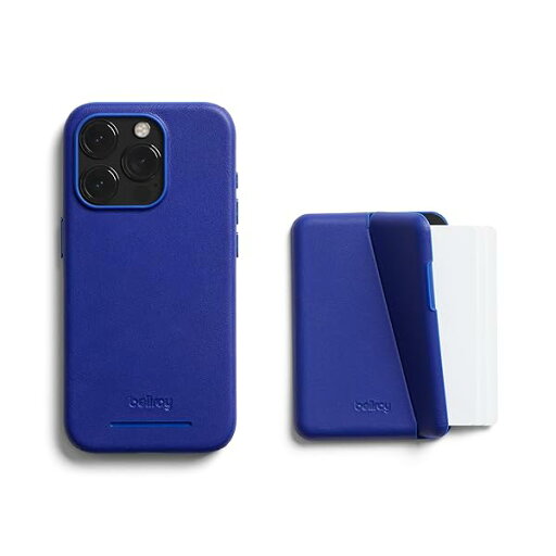 Mod Phone Case + Wallet iPhone 15 Pro用 薄型のiPhoneレザーケース スマホウォレット - 後付け仕様のボタンカバー付き - Cobalt Mod Phone Case + Wallet iPhone 15 Pro用 薄型のiPhoneレザーケース スマホウォレット - 後付け仕様のボタンカバー付き - Cobalt