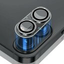 カメラフィルム iPhone 16 5G/iPhone 16 Plus 用 カメラカバー キラキラ 9H強化ガラス アルミ合金 レンズ保護 アイフォン16/16プラス 用 カメラ保護 ピカピカ キズ防止 全面保護 耐衝撃 高透過率 黒縁取り 露出オー(2)