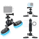カメラ磁気スタンド 66MMセット 自由雲台 360度回転可能 スマホマウント マグネット雲台 GoPro用アクセサリー フォンホルダー付き カメラマウント 垂...