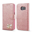ギャラクシー Galaxy A3 2017 ケース 手帳型 PU キラキラ カード収納 横置き Qi充電 ストラップ