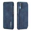 Huawei P30 pro ケース 手帳型 スマホケース 高級PUレザー 手作り 薄型 スタンド機能 カード収納 多色 上品 耐衝撃 マグネット - ネイビー