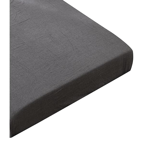 ボックスシーツ キング 180x200x30cm オーガニックコットン 洗いざらしの綿100% ベッドシーツ BOXシーツ 防ダニ チャコールグレー