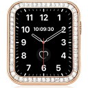 対応Apple Watch4/5/6/SE 保護ケース 44mm アップルウォッチ 4 金属カバー 彩りラインストーン 傷防止 お洒落 キラキラ 装着簡単 Apple Watch 6 保護バンパ(44mm|ローズゴードル)