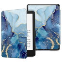 for Kindle Paperwhite ケース/Paperwhite シグニチャー エディション (第11世代) 2021年発売 6.8インチ 用 保護カバー 軽量 薄型 オートスリープ機能付き(柄Xマーブルブルー)