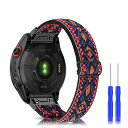 バンド QuickFit 20 mm Garmin Fenix 7S/Fenix 6S/Fenix 6S Pro 対応 交換バンド ナイロン スポーツバンド 柔らかい ストラップ サイズ調節可能 ストラップ 速乾性 伸縮性 交換バンド Garmin