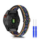 バンド QuickFit 20 mm Garmin Fenix 7S/Fenix 6S/Fenix 6S Pro 対応 交換バンド ナイロン スポーツバンド 柔らかい ストラップ サイズ調節可能 ストラップ 速乾性 伸縮性 交換バンド Garmin
