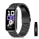 バンド Huawei Band 10/Band 9/Band 8 対応 交換バンド 金属ベルト ビジネス風 ステンレス おしゃれ 調整工具付き Huawei Band 10/9/8 用 ベルト (ブラック)