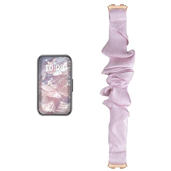 用の Huawei Band 10 /10 Aluminum Edition / 9 / 8 対応 バンド シルクバンド シュシュ おしゃれ スポーツ ベルト ...