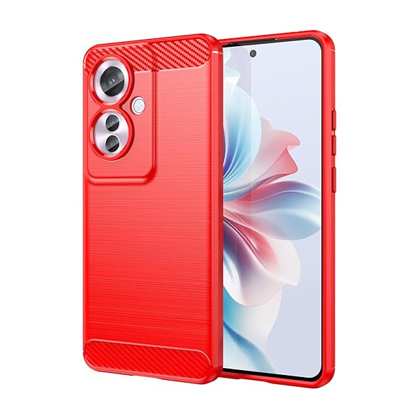 For OPPO Reno11 A ケース シリコン OPPO Reno 11 A 衝撃吸収カバー 防指紋 OPPO Reno 11A カバー (レッド)