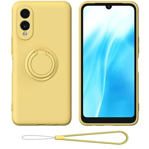 For arrows We2 F-52E ケース リング付き arrows We 2 リング スマホケース 携帯ストラップ スマホリング かわいい スマホ バンカーリング スマホカバー (イエロー) For arrows We2 F-52E ケース リング付き arrows We 2 リング スマホケース 携帯ストラップ スマホリング かわいい スマホ バンカーリング スマホカバー (イエロー)