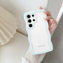 Galaxy S24 Ultra ケースクリア SC-52E / SCG26 TPU バンパー ウェーブ おしゃれ 韓国 可愛い ケース 透明 薄型 軽量 耐衝...