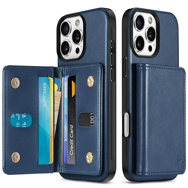 iPhone 16 Pro Max 対応 ケース 背面 手帳型 アイフォーン16プロマックスカバー PUレザー [RFIDブロッキング] 6つポケット 取り外し不可 財布型 TPU素材 滑り止め 衝撃吸収 マグネット開閉 アイフォン16プロマックス携