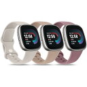 for Fitbit Versa 4 / Versa 3 / Sense 2 / Sense バンド 柔らかい シリコンバンド スポーツ交換用ベルト 調節可能 男女兼用