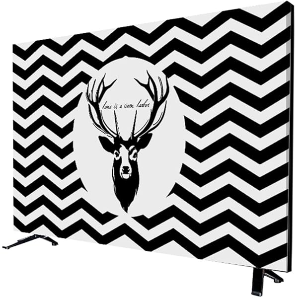 液晶テレビカバー 北欧風 防塵 汚れ防止 インテリア テレビアクセサリー 可愛い 52インチ（鹿B）