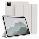 iPad Pro 11 ケース 第4/3/2世代 2022/2021/2020 カバー 軽量 柔らかいシリコン TPU材質 ペン収納 保護カバー 第2世代Pencil充電対応 3段階折り畳み可 スタンド マグネット付き 自動スリープ機能 (ライトグレ