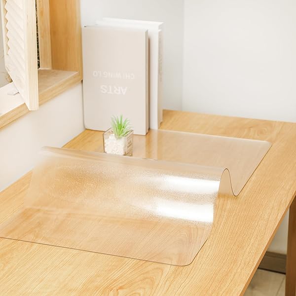 デスクマット PVC製 透明100cm x 50cm 厚さ1.5mm テーブルマット クリア 防塵・防水・耐久・耐熱 学習..