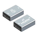 hdmi 延長 HDMIケーブル コネクタ 中継アダプタ 延長アダプター HDMIケーブル延長接続 HDMI2.1規格 60Hz 8K+4K HDMI Ver2.1 メスメス 48Gbps ウルトラハイスピード メスメス シルバー 2点セット(2)