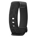 花模様 バンド for Fitbit Luxe バンド ベルト 交換ベルト 柔らかいシリコン スポーツバンド 防水防汗 調節可能 多色選択(ブラック,Lサイズ:170mm-210mm手首)