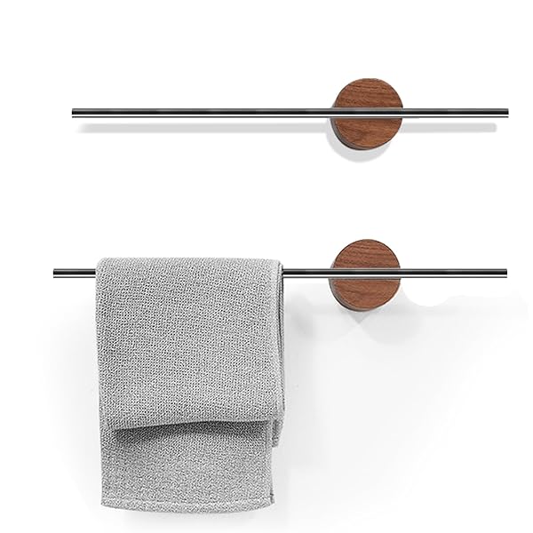 タオル掛け 洗面所 タオルバー タオルラック ポールを自由にスライドできる 省スペース おしゃれ 天然..