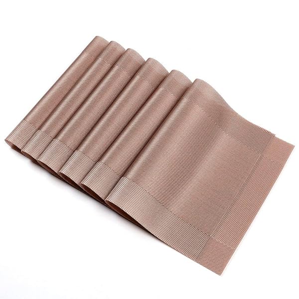 ランチョンマット 北欧スタイル 選択 耐油性 滑り止めの絶縁 洗える 長方形 織り 模造リネン PVCランチ..