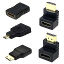 HDMI変換アダプタ コネクター 5種類セット mini HDMI & micro HDMI 90° 270度 L型 延長 コネクター 全部に対応