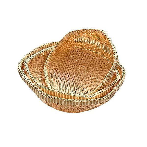 竹ざる 竹製 ござ目 コランダー 深型 盆ざる 梅ザル 水切り 野菜 フルーツ乾し キッチン収納 軽量 手作..