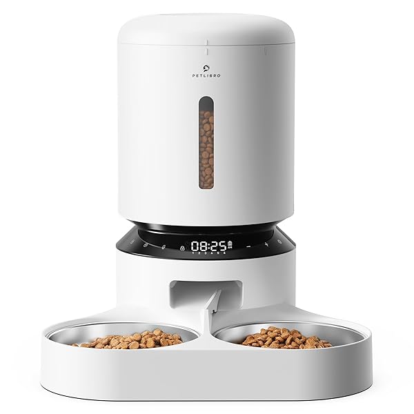 自動給餌器 猫 多頭飼いに向け 5L大容量 1日6食 1食0-50分量設定可能 10秒録音 2個のステンレス製トレイ付き猫 中小型犬用 自動餌やり機 蓋ロック 鮮度を保つ 給餌器 タイマー式 2WAY給電 赤線センサー 日本語対応説明書付き