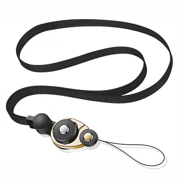 ネックストラップ 首掛け スマホ ストラップ 吊下げひも スマホ ショルダーストラップ 忘れ物防止 携帯ストラップ 脱着式 ブラック (こどうしょく)