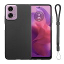【2024年の新】For Moto G24 ケース 高耐久性 耐衝撃 柔らかいTPU素材 マット質感 アジャスタブル・ランヤード付軽量 防水性 より良い滑り止め すり傷防止 ストラップホール Moto G24 / G04 用 保護カバー(ブラック)