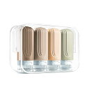 4本セット 60ML/90ML トラベルボトル 2025年新型 特殊な三重フタ構造で液漏れ防止 一目でわかる便利デザイン 旅行・シャンプーボトル 便利グッズ 収納ポーチ付き (クリーム色, 60ml)