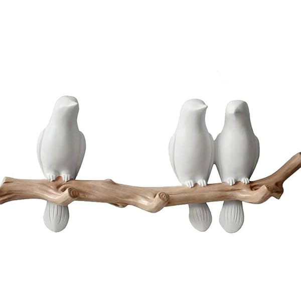 壁掛けフック ウォールハンガー 北欧風 鳥 壁飾り インテリア 服/鞄/傘/帽子掛け(鳥3羽)