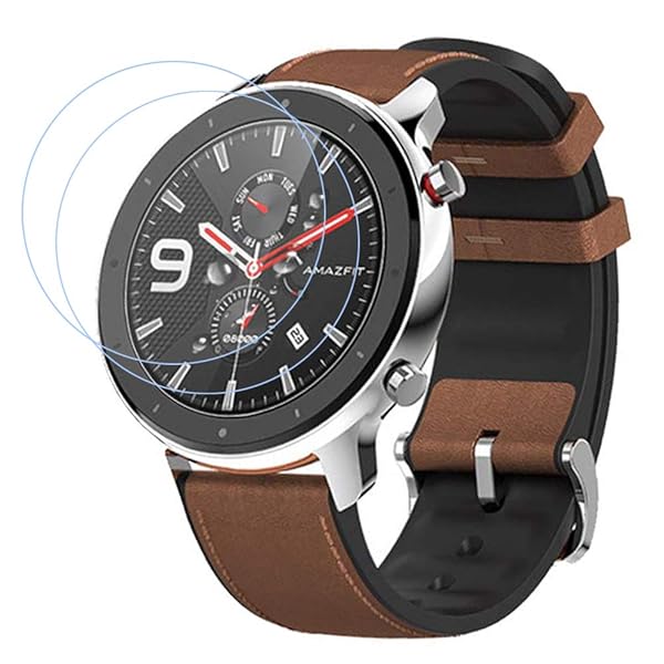 【2枚セット】Huami Amazfit GTR 47mmフィルム 小米 Amazfit GTR 47mmガラスフィルム 強化ガラス採用 9H硬度 ラウンドエッ...