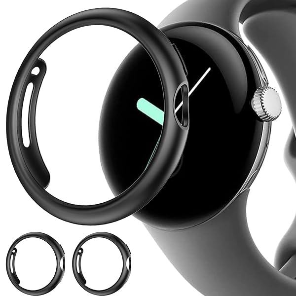 【2枚ケース】 Google Pixel Watch専用 ケース 2枚入り Pixel ウォッチ カバー 擦り傷防止 PC材料 軽量 防衝撃 Google グーグル Pixel Watch 保護ケース（ブラックXブラック）