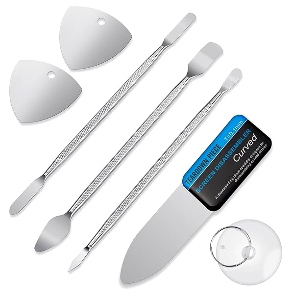 スパッジャー 金属 柔軟 0.1mm超薄 7セット曲面分解ツール 修理キット スマホ分解工具