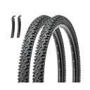 2本セット 26インチ MTB自転車 タイヤ: 26×2.125インチ 56-559 マウンテンバイク タイヤ - パンク防止 折り畳み式 交換用タイヤ、タイヤ...