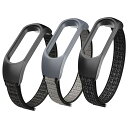 Mi Band 7 交換用ベルト 3枚セット Xiaomi Smart Band 7/6/5/4/3用 スポーツベルト ナイロン製 ソフト スポーツ向き 軽量耐...