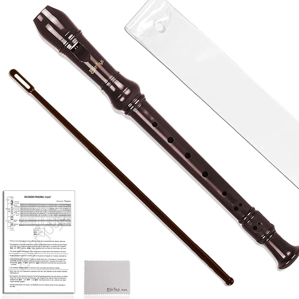 ソプラノリコーダー ドイツ式Cキー8穴フルート着脱式3本セットABS音楽リコーダー（掃除棒、バッグ、運指表付）学校初級者向け（コーヒー）