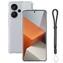 For Xiaomi Redmi Note 13 Pro Plus + 5G ケース 強化されたコーナー軽量 TPU アジャスタブル・ランヤード付 耐衝撃 落下防止 耐摩耗性 防水性 指紋防止 より良い滑り止め すり傷防止 ストラップホール Redm