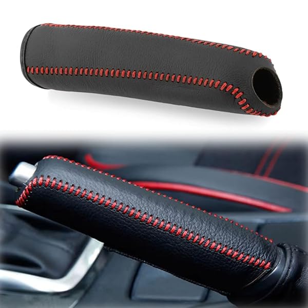 シフトノブカバー レザー 赤黒ステッチ