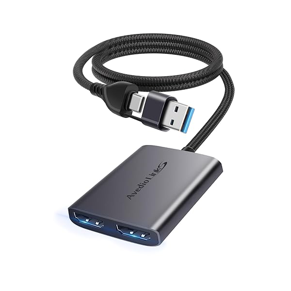 USB C/USB A HDMI変換アダプタ デュアルモニター用 HDMI ハブ 拡張モード＆複製モード対応 マルチディスプレイ 3画面 USB Type C to HDMI変換アダプター USB C アルミ金属製 Windows10＆Mac OS