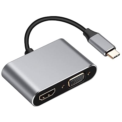 USB Type C to HDMI VGA変換アダプター 2-in-1 4K 安定UHD出力 アルミニウム Thunderbolt3 usb c hdmi 変換 MacBook Pro/Air ipad Pro DELL 任天堂スイッチ等USB C