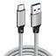 USB C to USBケーブル (0.5m/グレー/10Gbpsデータ転送) USB-C & USB-A 3.2(Gen2) ケーブル 60W 20V/3A USB A to USB Cケーブル Xperia/Galaxy/LG/iPad Pro/