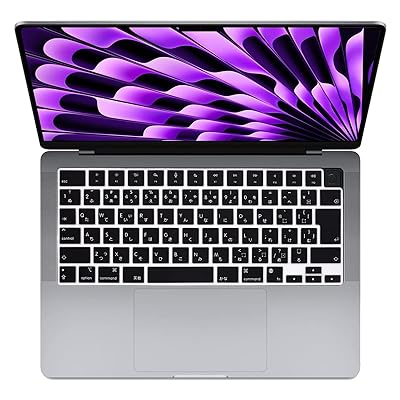 【2023年 M2 モデル】 MacBook Air 15インチ キーボードカバー MacBook Air 15''(A2941) キーボードカバー 日本語JIS配列 Touch ID付き シリコーン素材 超薄型 防水 防塵 清潔易い MacBook
