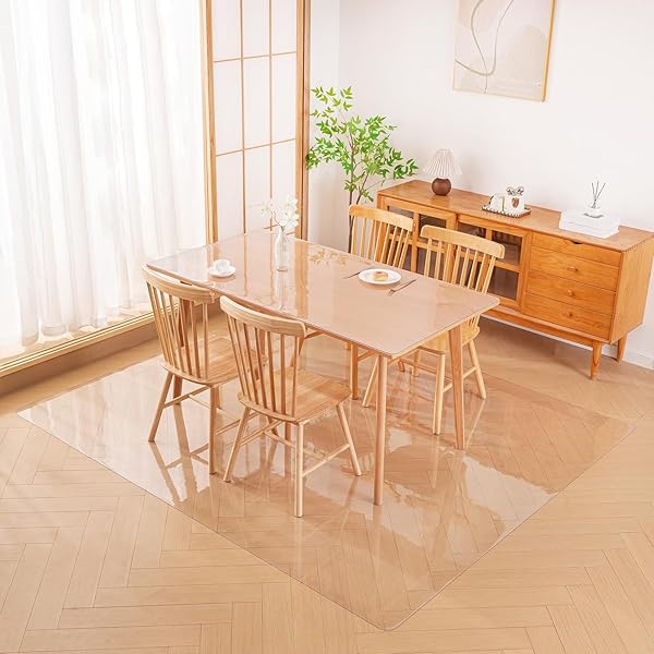 ダイニングマット 透明 特大サイズ PVC クリア 床保護マット 厚さ1.5mm 200*250cm 大型デスク足元マッ..