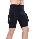 ウェットスーツ メンズ 3mm ウェットパンツ 大型ボケット付 ショートパンツ ダイビング サーフィン 渓流釣り 1708 (S, 黒)