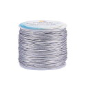 約50m/巻 直経約2mm 1巻きセット弾力線 弾力紐 細い紐 弾性コード ポリエステル(外側) ゴム(内側) アクセサリー用紐 糸通しコード ジュェリー用 ブレスレット&ネックレス 手芸用品 手作り素シルバー