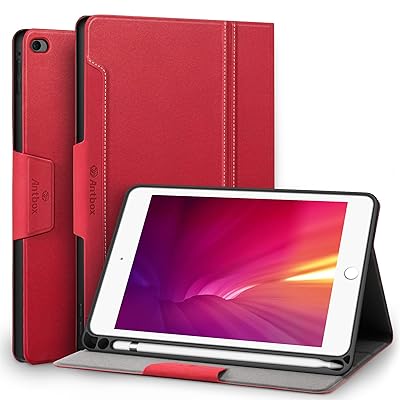Antbox iPad Mini 5/4 ケース Apple Pencilホルダー付き 高級PUレザー 7.9インチタブレットケースカバー オートスリープ＆スタンド機能付き 全面保護 防衝撃デザイン ipad Mini5/4 スマートケース カバー