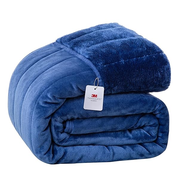 シンサレート毛布 厚手 シングル 冬用 【SUPER HOT】 フランネル 2枚合わせ 3Mシンサレート中綿 断熱素..