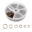 二重丸カン 4-10mm 6種 ジャンプリング 金具 基礎パーツ キーホルダー パーツ スプリットキーリング 鉄製 DIY用 クラフト用品 ブレスレット ネックレス(ブラウン)