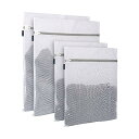 洗濯ネット ランドリーネット 角型 4枚セット 大(50×60cm 2枚) 中(40×50cm 2枚) ハニカム構造メッシュ 洗濯機 洗濯用 ネット 絡み/傷つき/型崩れ防ぐ 丈夫 家用 旅行(3)